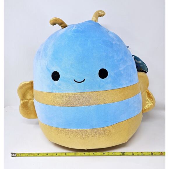Squishmallows Adopt Me! Queen Bee 14" Blue Gold Glittery Shiny 2023 Kellytoy NWT - Picture 9 of 9